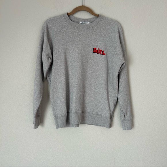 Bella Freud “Girl” Graphic Embroidered Crewneck Sweatshirt - Picture 1 of 5